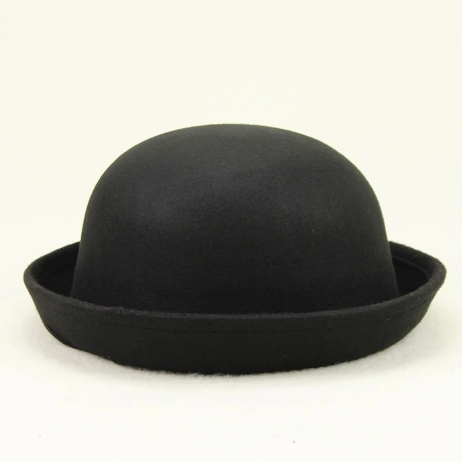 Women Felt Hat, Bucket Hat, Adjustable Vintage Bowler Suede Wool Hat with Bowknot Fall Bell Round Cap