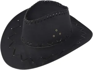 Women Men Fashion Classic Wide Brim Western Cowboy Hat with Belt Buckle Outdoor Fedora Hat