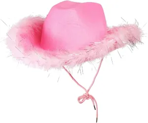 Women Men Felt Western Cowboy Hat Roll Up Brim Belt Buckle Cowgirl Outdoor Straw Fedora Panama Caps for Adults