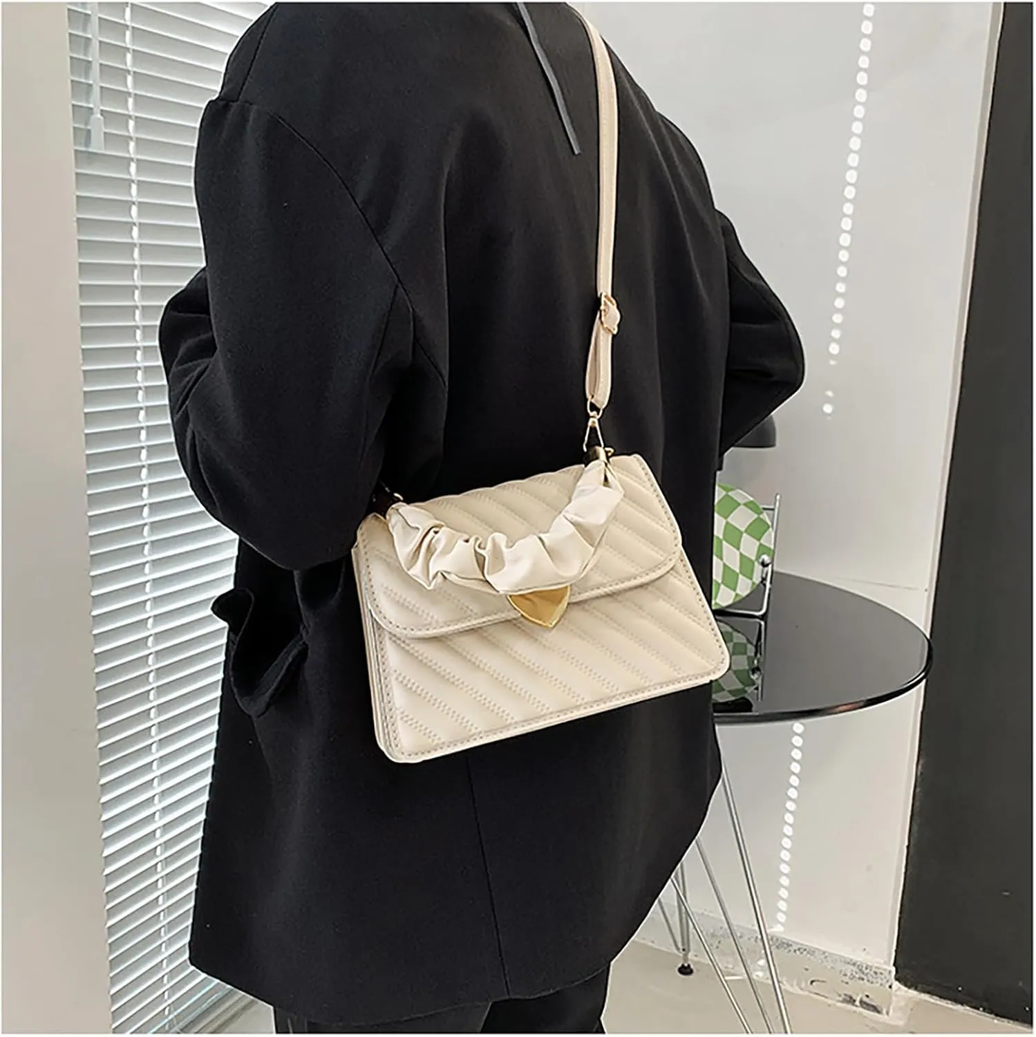 Women Top Handle Clutches Crossbody Shoulder Bags Small Totes Dual-usage Square Handbag