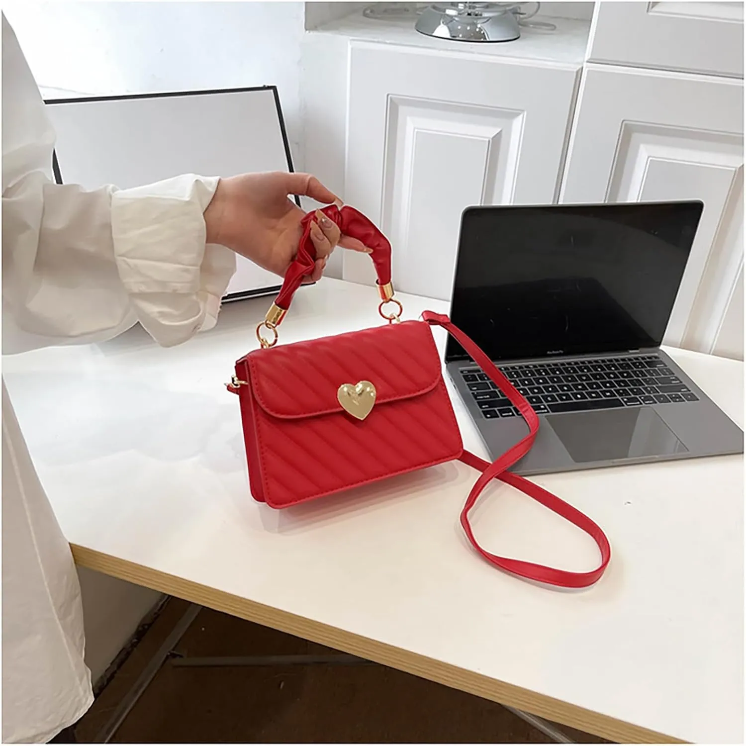 Women Top Handle Clutches Crossbody Shoulder Bags Small Totes Dual-usage Square Handbag