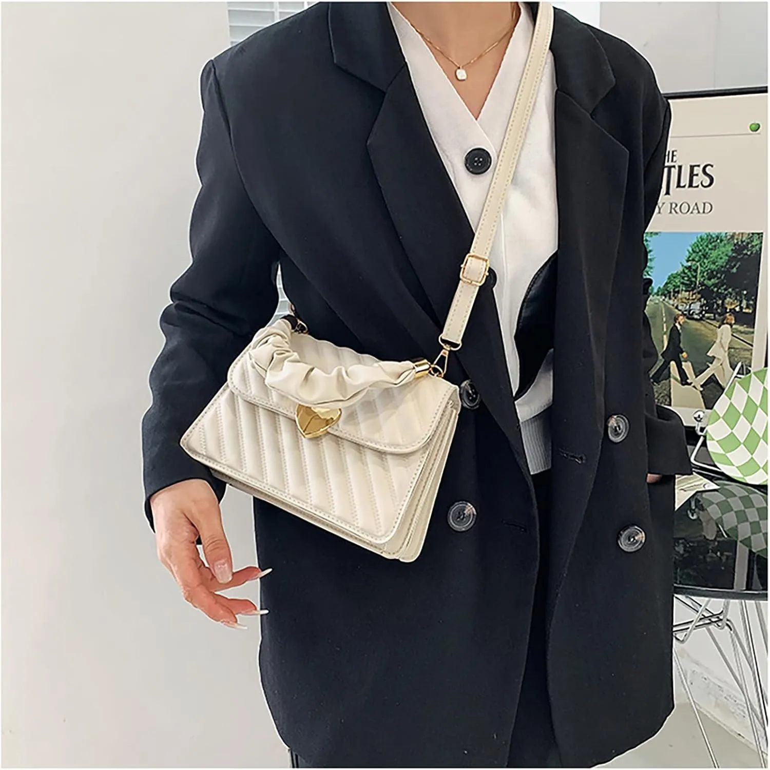 Women Top Handle Clutches Crossbody Shoulder Bags Small Totes Dual-usage Square Handbag