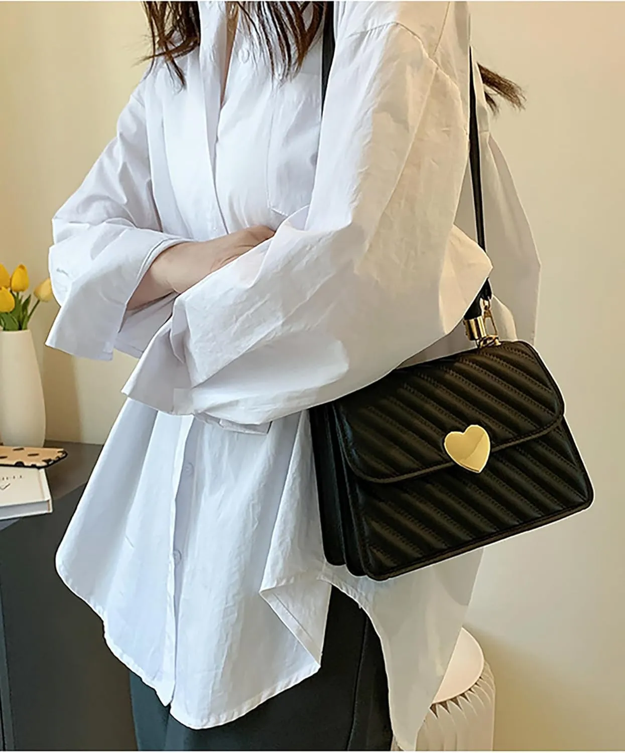 Women Top Handle Clutches Crossbody Shoulder Bags Small Totes Dual-usage Square Handbag