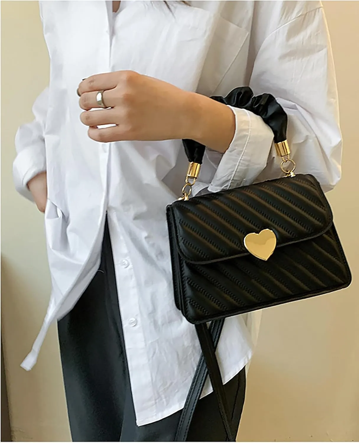 Women Top Handle Clutches Crossbody Shoulder Bags Small Totes Dual-usage Square Handbag