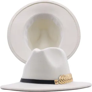 Women Wide Brim Fedora Floppy Panama Hat Black Bowler Hat Short Rolled Brim Fedora Hat for Men and Women