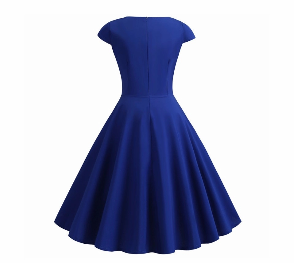 Women's V Neck Solid Color A-Line Flare Dress