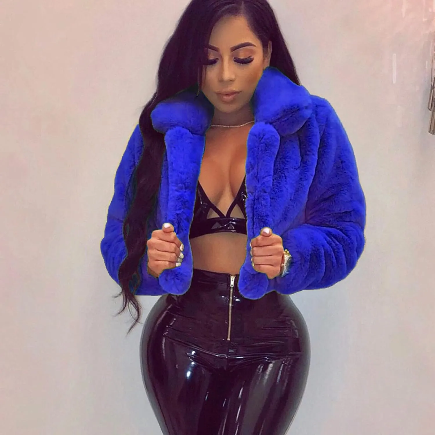 Women's 2023 Winter Coats Coat Pelt Thick Women Fashion Faux Pelt Warm Women's Coat Soft Long Sleeve Open Front Long