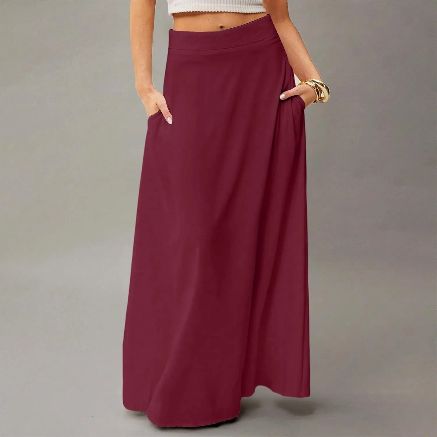 Women's 2025 Bohemian Long Floral Skirts Flowy High Waist Floral Maxi Skirt Summer Regular Trendy Skirts