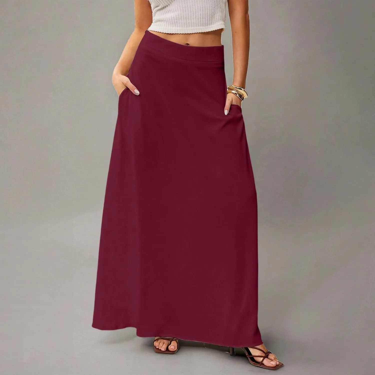 Women's 2025 Bohemian Long Floral Skirts Flowy High Waist Floral Maxi Skirt Summer Regular Trendy Skirts