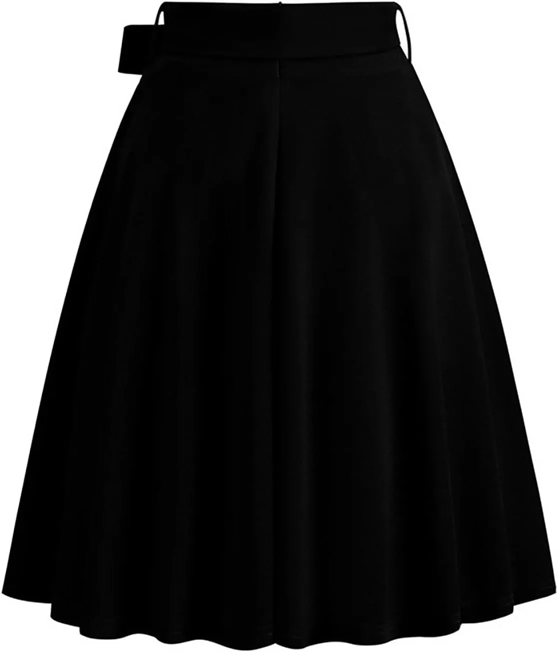 Women's A-Line Swing Vinage Skirts Bow Tie Front High Waist Skater Flared Midi Skirt Evening Gown Prom Skirt