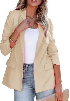 Women's Blazer Casual Blazers 2024 Fall Fashion Long Sleeve Open Front Work Office Suit Jackets Cardigan Business