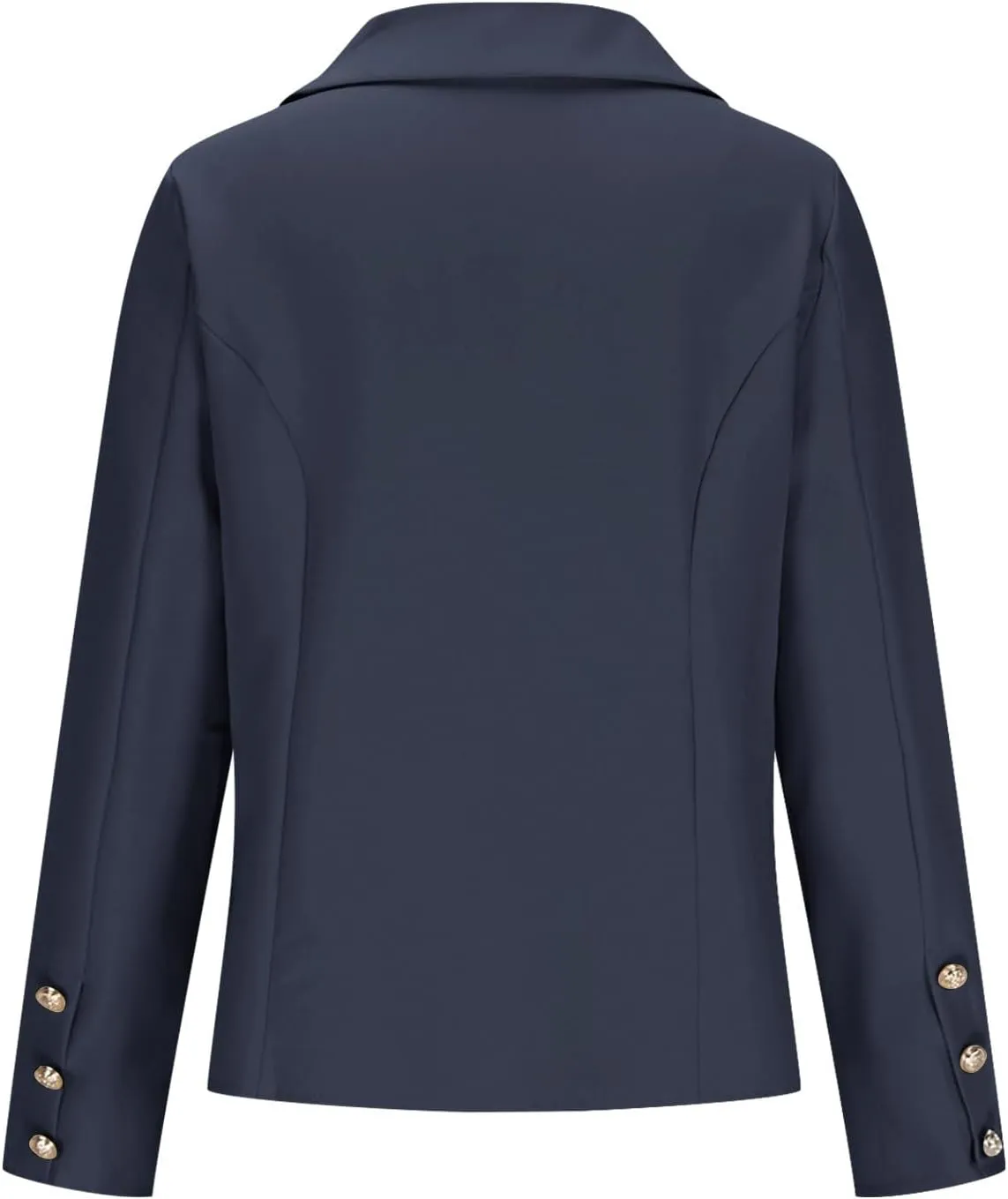 Womens Blazer Lapel Collar Open Front Suit Top Fashion Double Breasted Solid Pea Coat Business Work Office Jackets