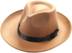 Womens Classic Wide Brim Floppy Panama Hat Belt Buckle Wool Fedora Hat Classic Fedora Hats for Men & Women