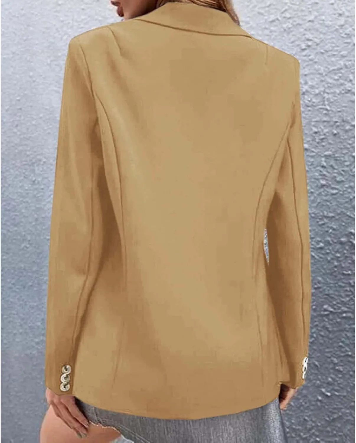 Womens Long Sleeve Blazers One Button Casual Blazer Jacket Dressy Soft Stretchy Cardigan
