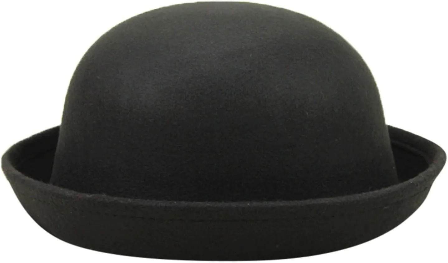 Womens Roll Up Brim Fedora Hats Elegant Adults Solid Hat Panama Bowler Hat Bucket Hat Mens Classic Wool Bowler