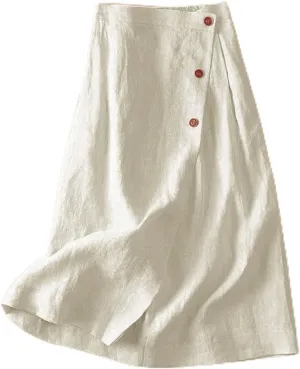 Women's Summer Casual A-Line Skirt Medium Length Elastic Waist Large Fashionable Half Skirt for Everyday Wear