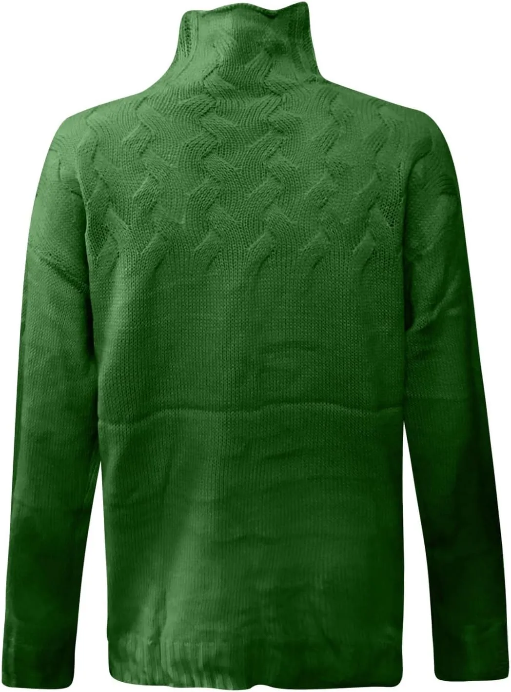 Women's Turtleneck Sweaters Slouchy Knit Chunky Sweater Fall Winter Fashion Cable Weaving Long Sleeve Pullover
