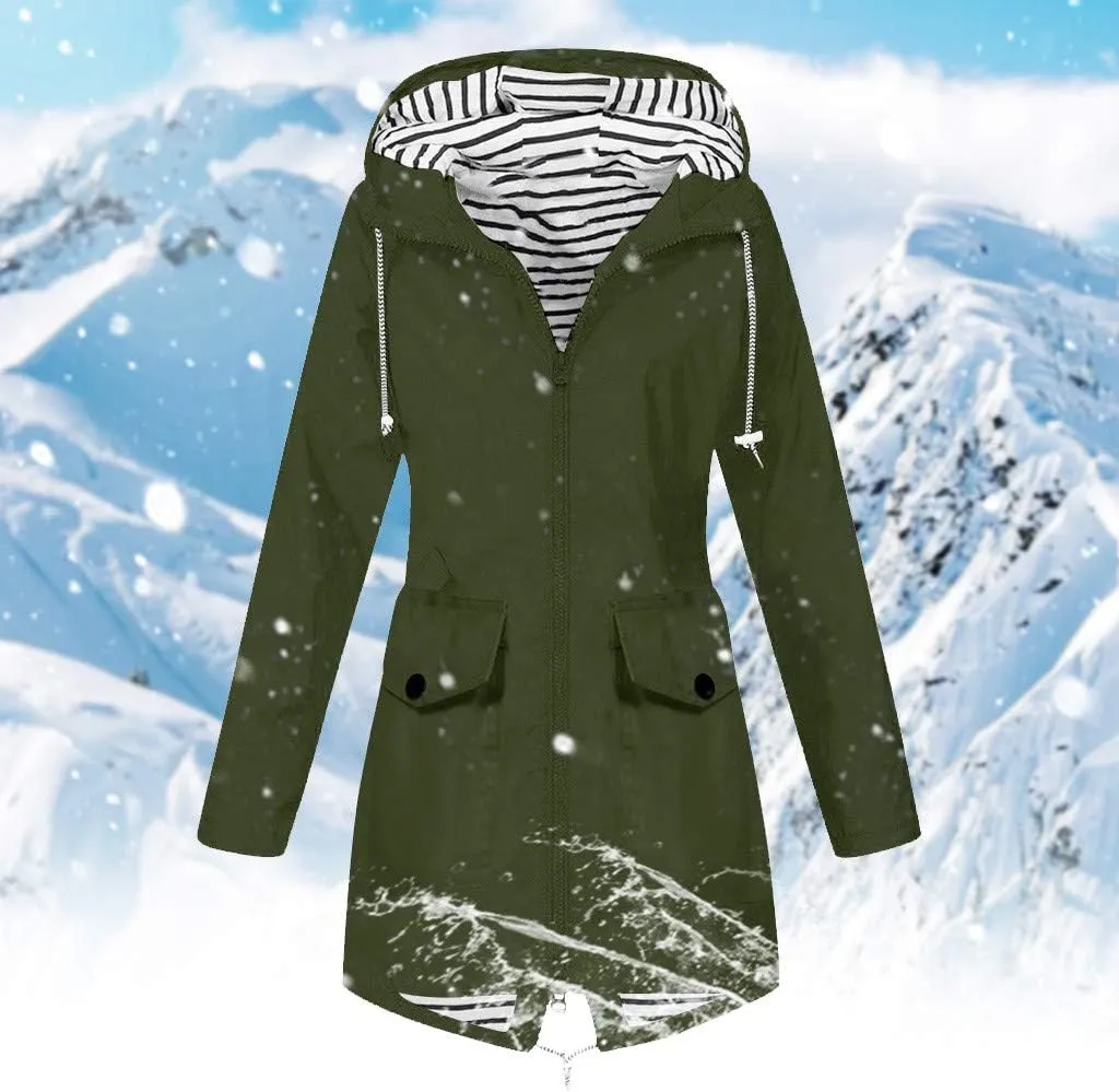 Women's Winter Jacket Quilted Puffer Parka Outdoor Coat Plus Women's Coat Mountain Windbreaker Hooded Raincoat