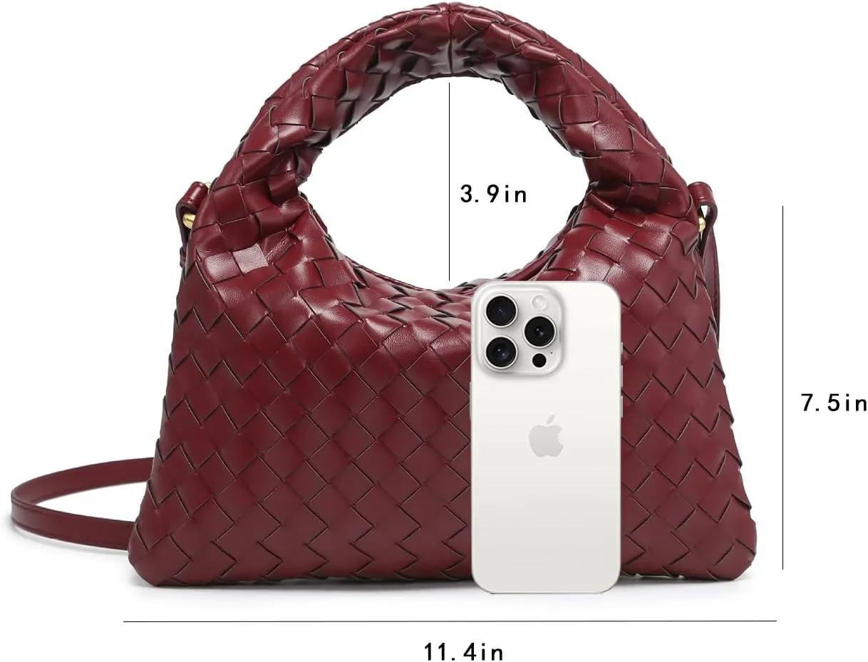 Woven Handbag Woven Crossbody Bag for Women - Women's Top-handle Handbags - Fashion Vegan Leather Bag Small Braided Purse