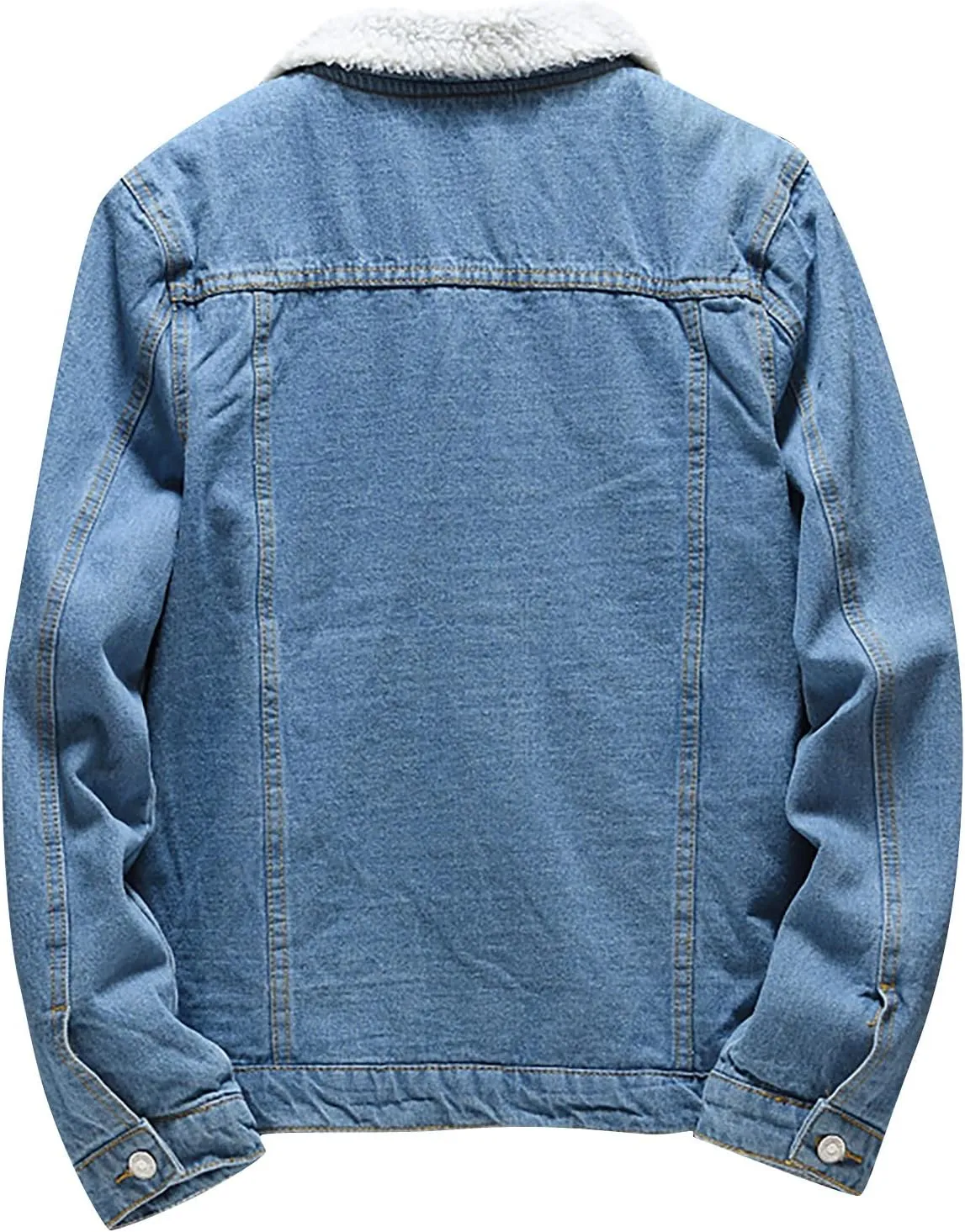 XIAXOGOOL Men's Sherpa Fleece Lined Denim Jacket Warm Winter Trucker Jacket Lapel Thicken Coat Cowboy Jean Jacket Outerwear