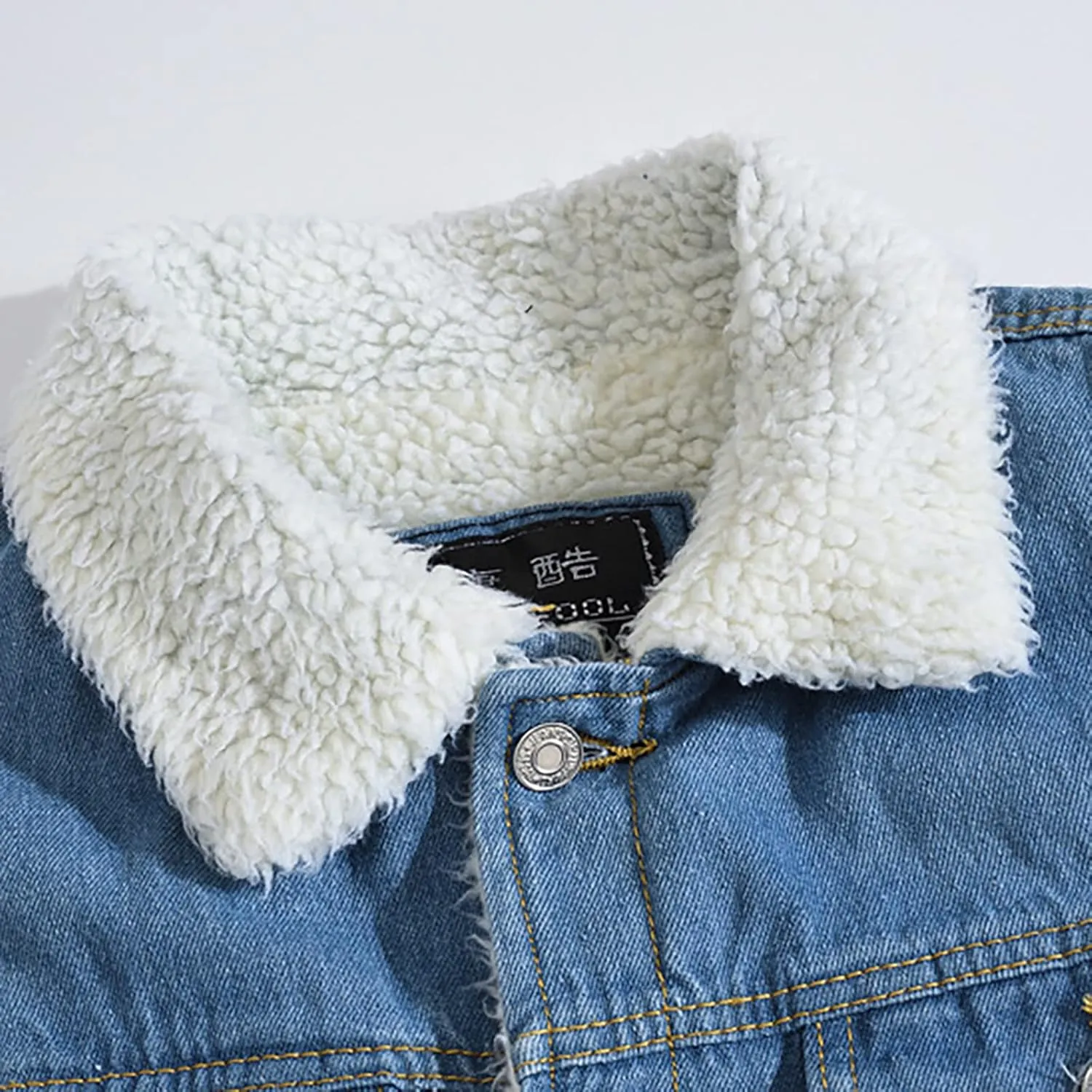 XIAXOGOOL Men's Sherpa Fleece Lined Denim Jacket Warm Winter Trucker Jacket Lapel Thicken Coat Cowboy Jean Jacket Outerwear