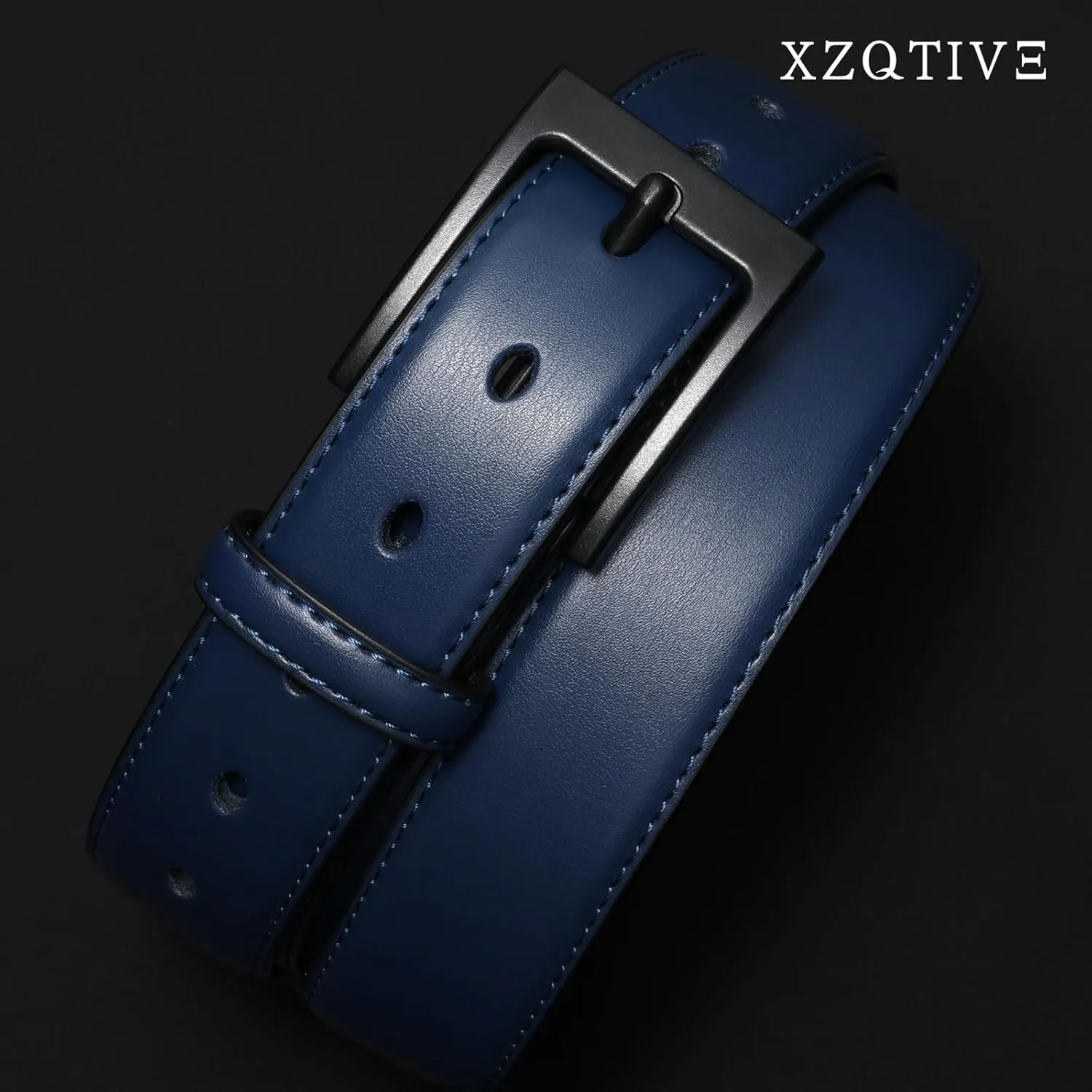 XZQTIV TSA Belt For Men Metal Free Dress Belts Hypoallergenic Leather Belt With Black Buckle Nickle Free