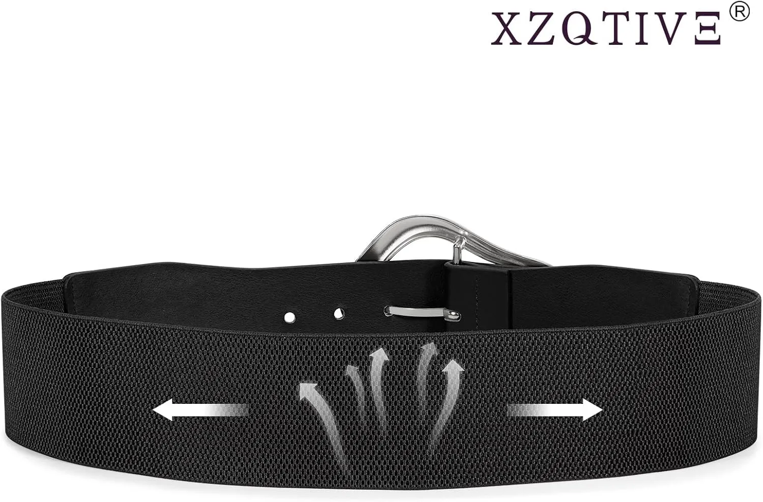 XZQTIVE Women Wide Elastic Waist Belt for Dresses Fashion Big Gold Buckle Stretchy Leather Waistband for Ladies