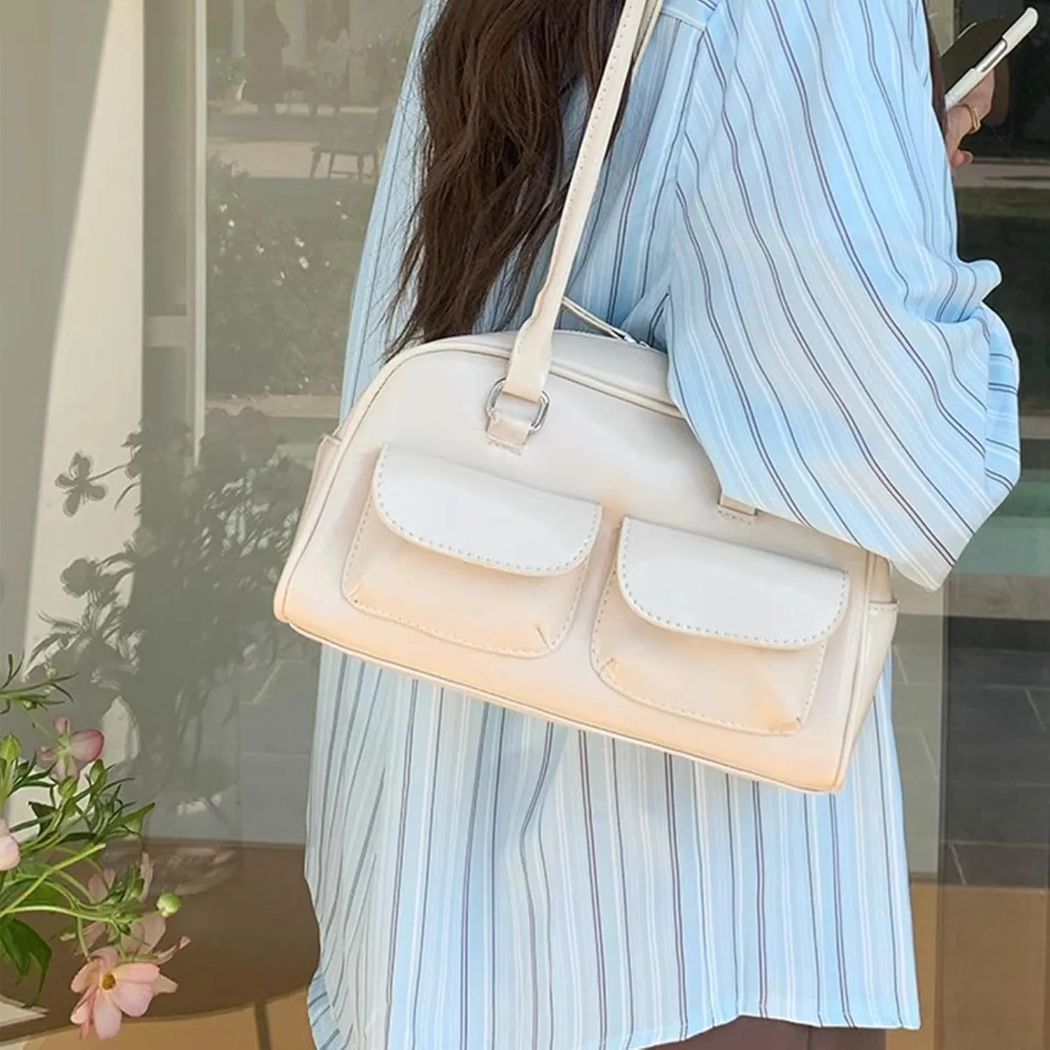 Y2K Shoulder Bag for Women Black Purse Small Retro Brown Purse Trendy Purse Women's Shoulder Handbags Purses