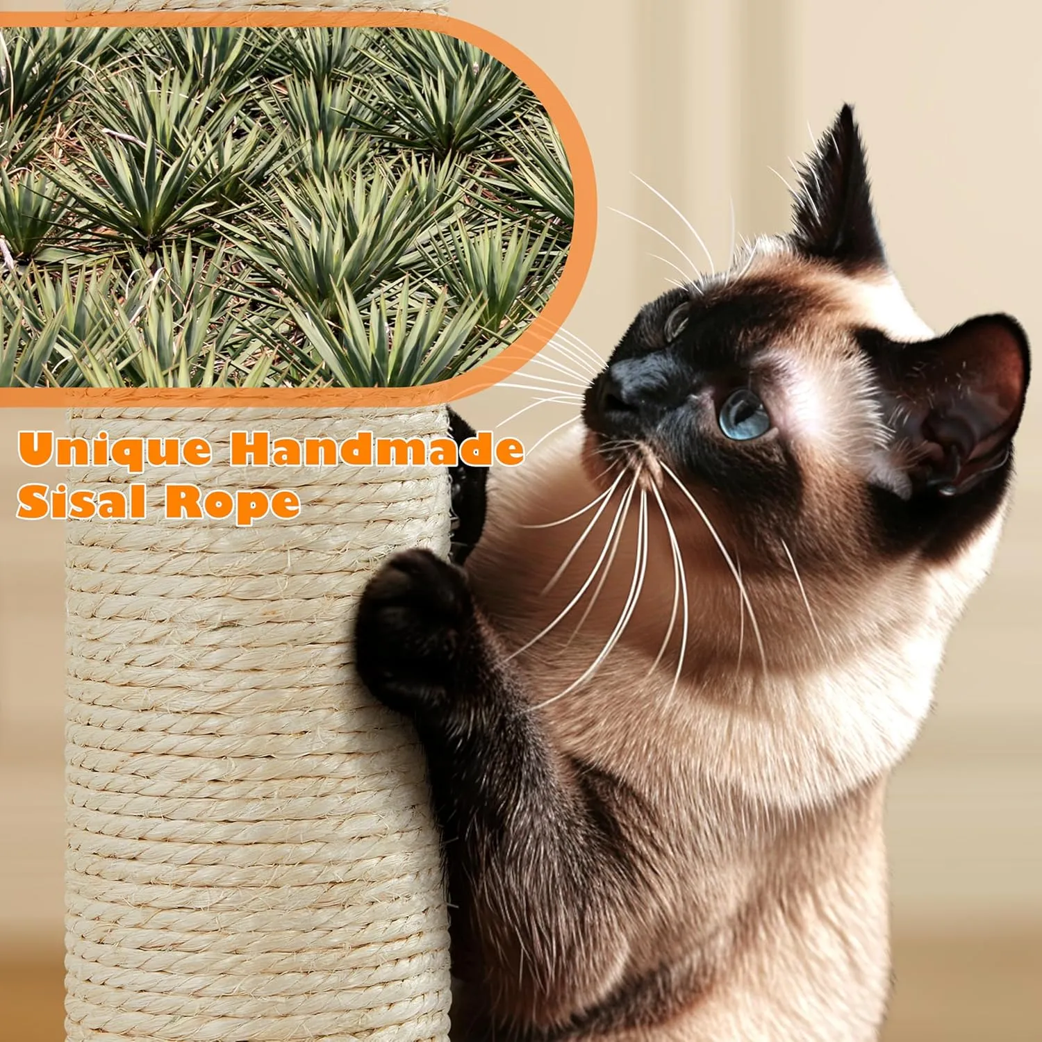 Yaheetech 62.5inches Cat Tree Cat Tower Kitten Condo with Platform & Hammock, Scratching Posts for Kittens Pet Play House with Plush Perch for Indoor Activity Relaxing, Beige