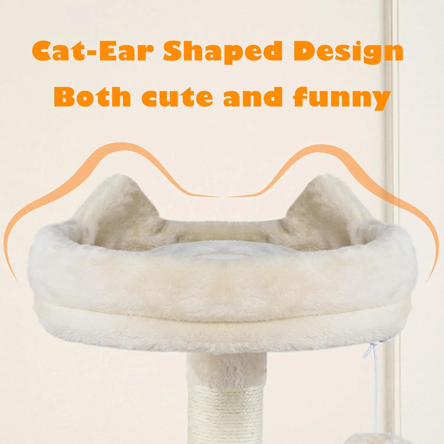 Yaheetech 62.5inches Cat Tree Cat Tower Kitten Condo with Platform & Hammock, Scratching Posts for Kittens Pet Play House with Plush Perch for Indoor Activity Relaxing, Beige