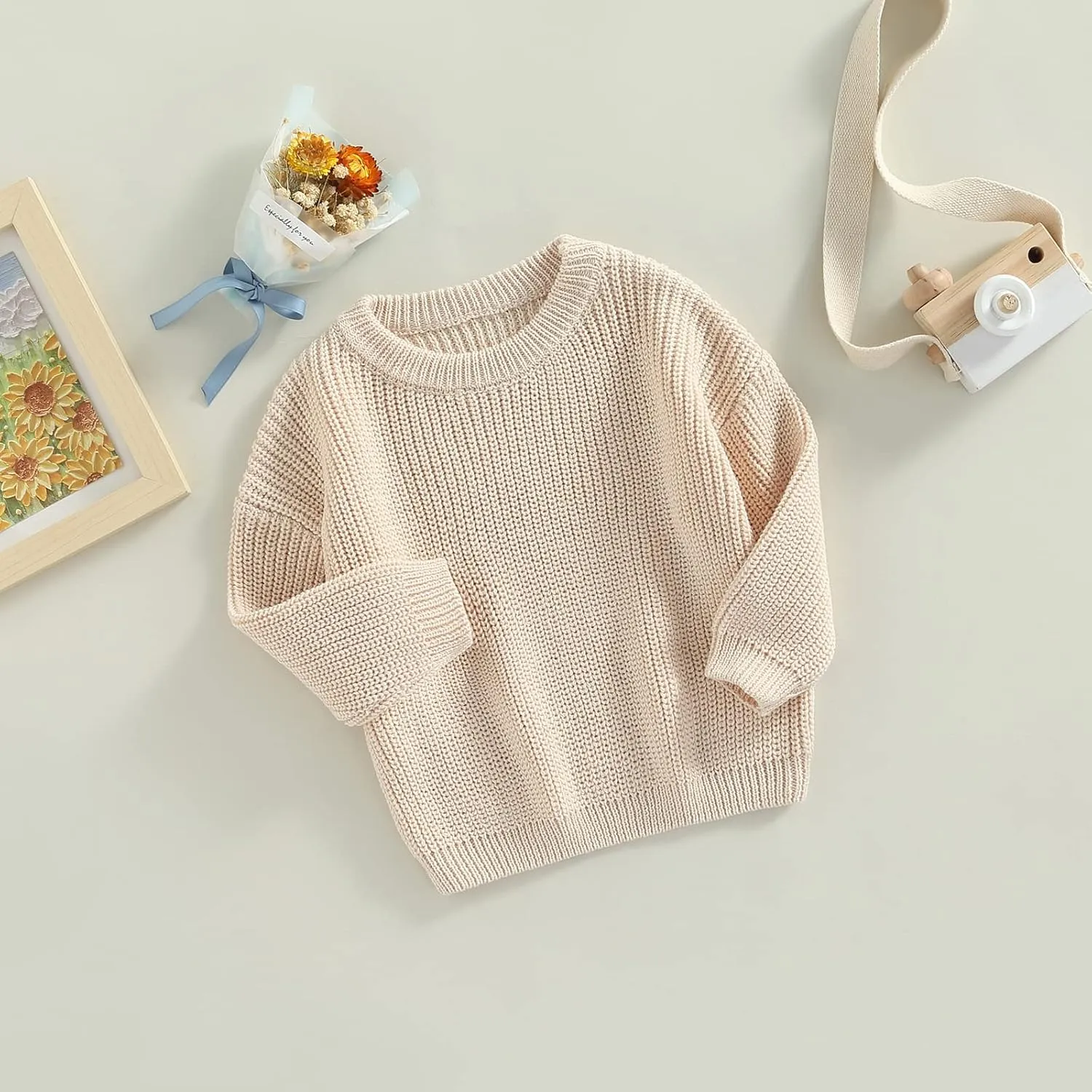 YINGISFITM Toddler Infant Baby Girl Boy Knit Sweater Cable Knitted Sweaters Long Sleeve Sweatshirt Fall Winter Clothes Outfit